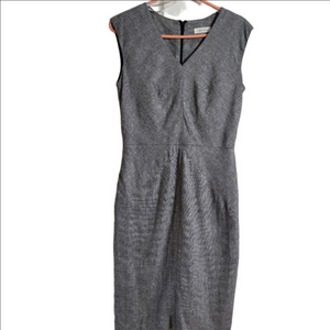 Calvin Klein Navy Sheath Midi Dress Lined Career Cocktail